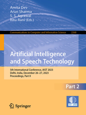 cover image of Artificial Intelligence and Speech Technology